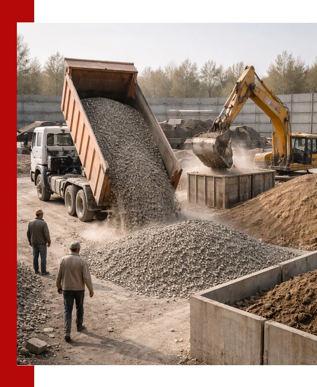 Доставка нерудных материалов с погрузкой и разгрузкой в Владивостоке