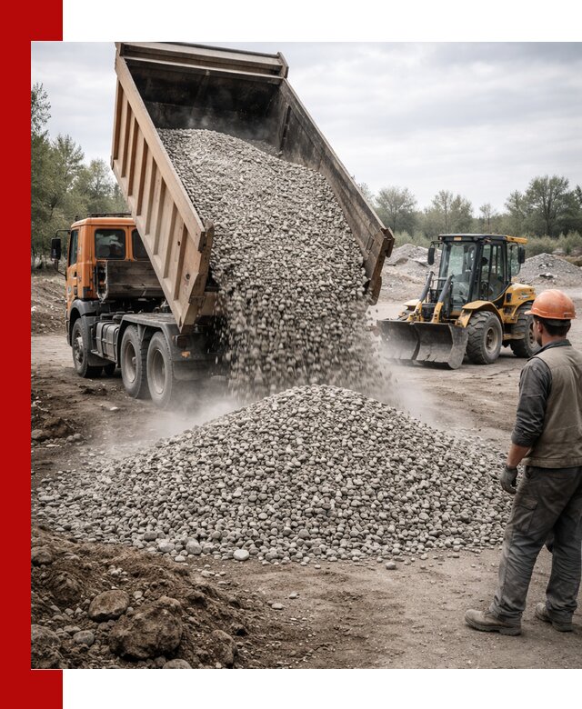 Доставка щебня в Владивостоке крупными и мелкими фракциями