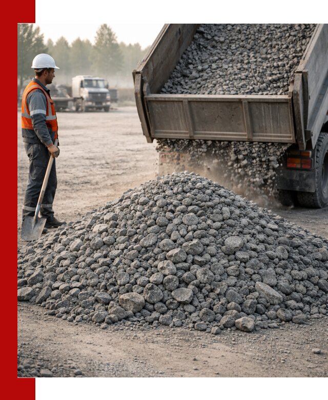 Гранитный щебень фракции 100–201 для строительства в Владивостоке