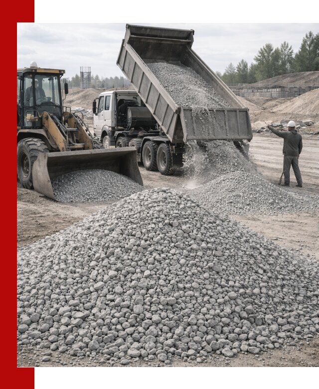 Доставка известнякового щебня фр. 5–20 в Владивостоке