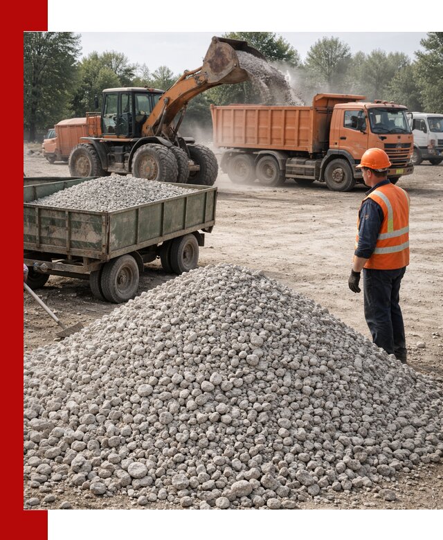 Доставка известнякового щебня фракция 20–40 в Владивостоке