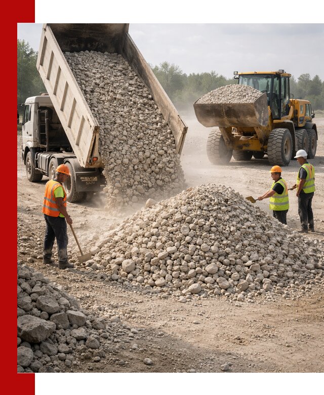 Доставка известнякового щебня фр. 40-70 в Владивостоке