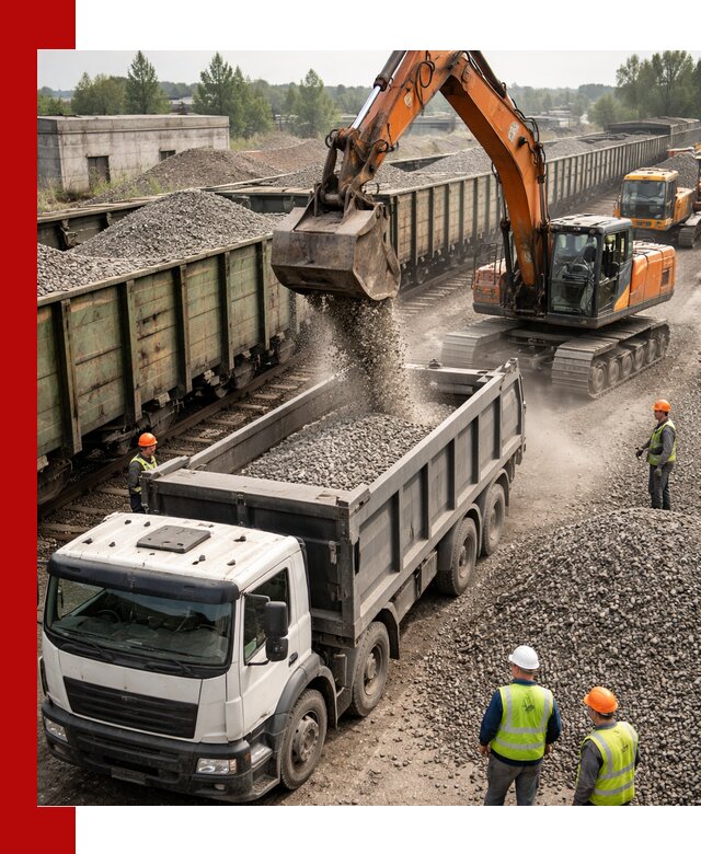 Железнодорожный щебень фракция 25–60 для поставок в Владивостоке