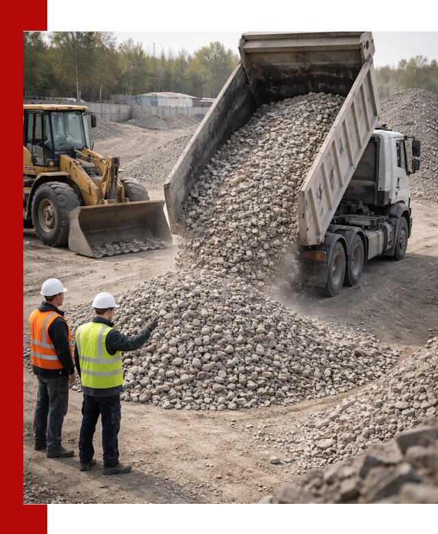 Вторичный щебень фракция 40–70 доставка в Владивостоке