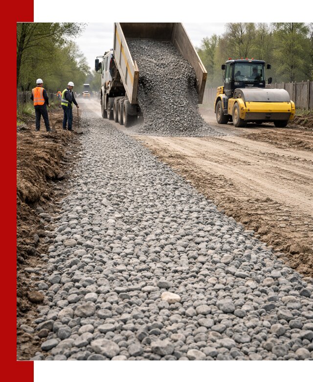 Доставка щебня для отсыпки дорог в Владивостоке высокого качества