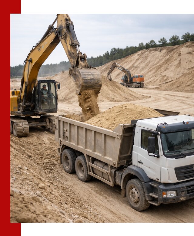 Доставка карьерного песка с самосвалами и разгрузкой в Владивостоке