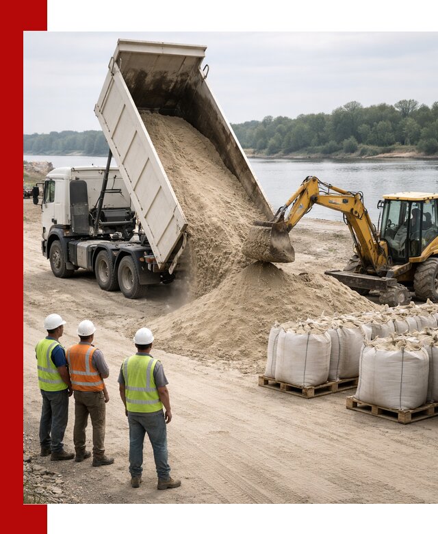 Доставка речного песка в Владивостоке самосвалами и погрузкой