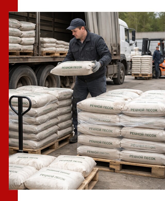 Речной песок в мешках с доставкой в Владивостоке