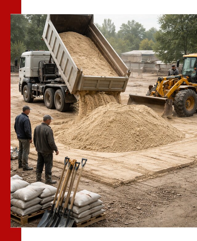 Доставка мытого песка в Владивостоке с самосвалами по выгодной цене
