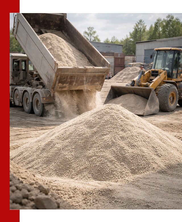 Кварцевый песок с доставкой в Владивостоке для строительных работ