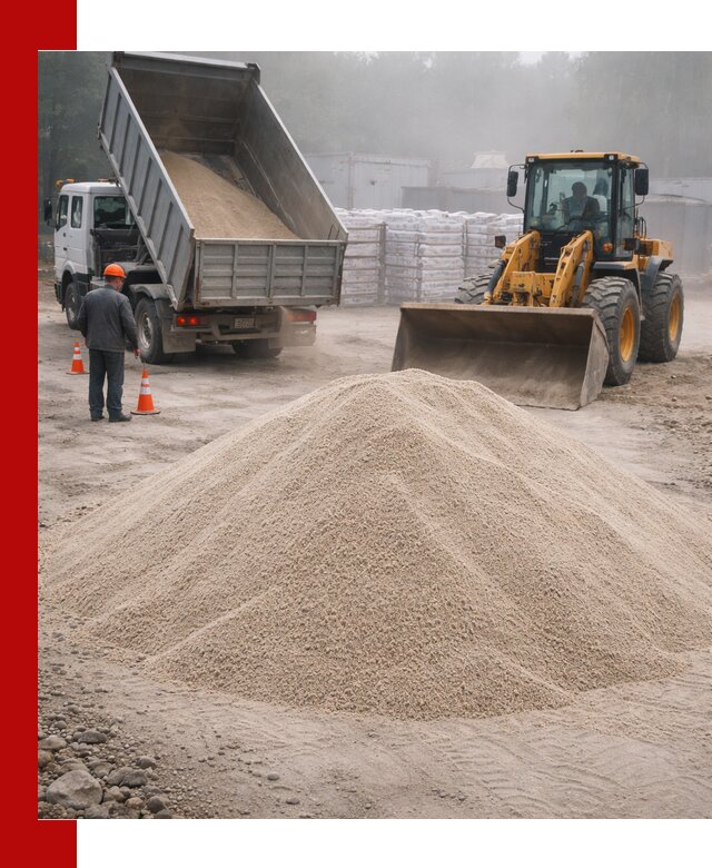 Кварцевый песок фракция 0–8 для стройработ в Владивостоке