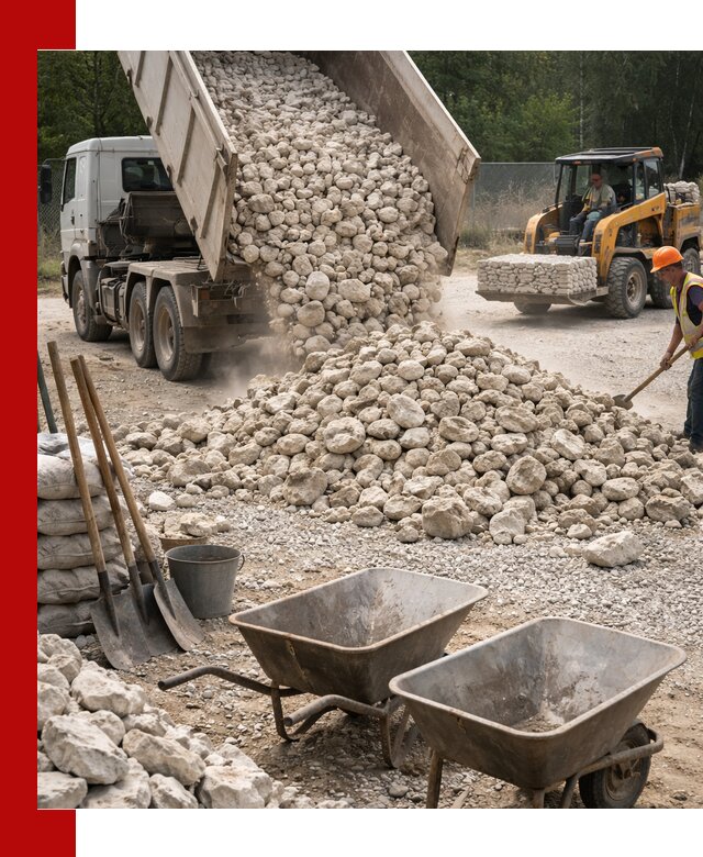 Доставка и продажа бутового известнякового камня в Владивостоке