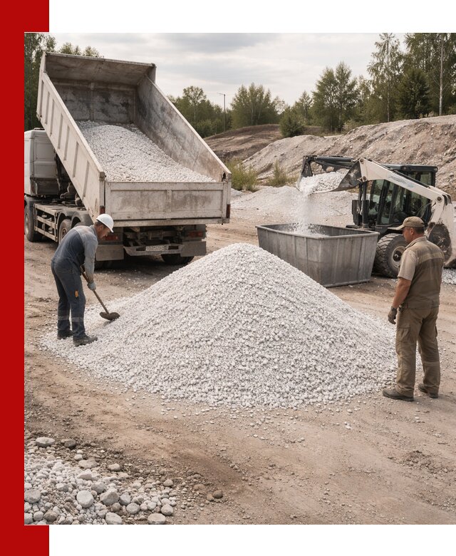 Доставка и продажа белой мраморной крошки в Владивостоке