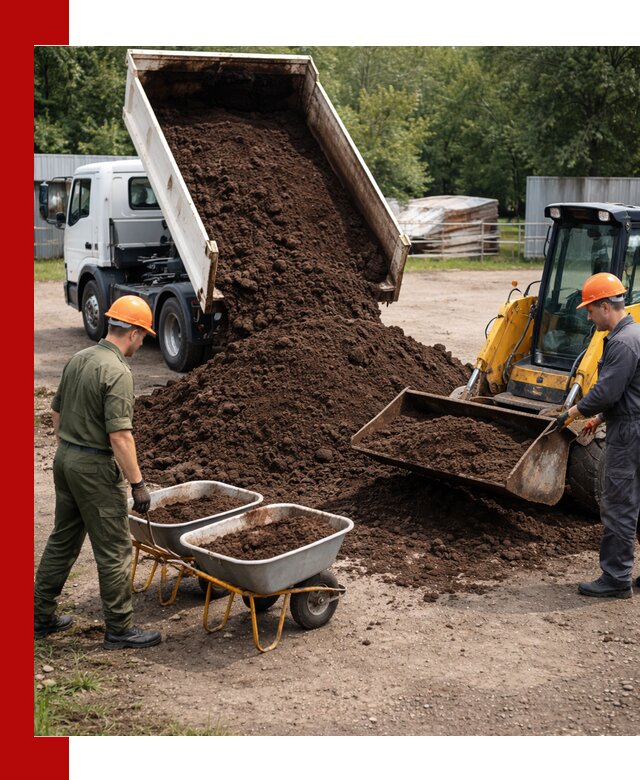 Доставка торфо-земляной смеси в Владивостоке для огорода и ландшафта