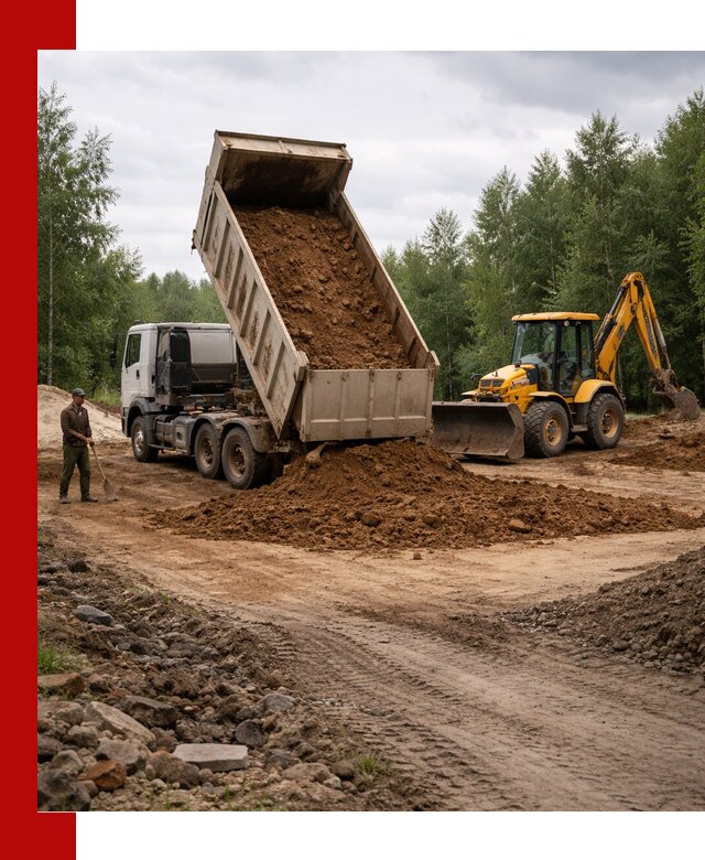 Доставка суглинка самосвалами в Владивостоке подсыпка и планировка