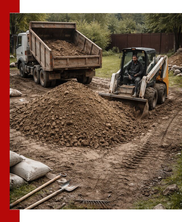 Суглинок для планировки участков в Владивостоке с доставкой и выгрузкой