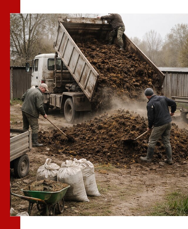Доставка коровьего навоза самосвалом в Владивостоке