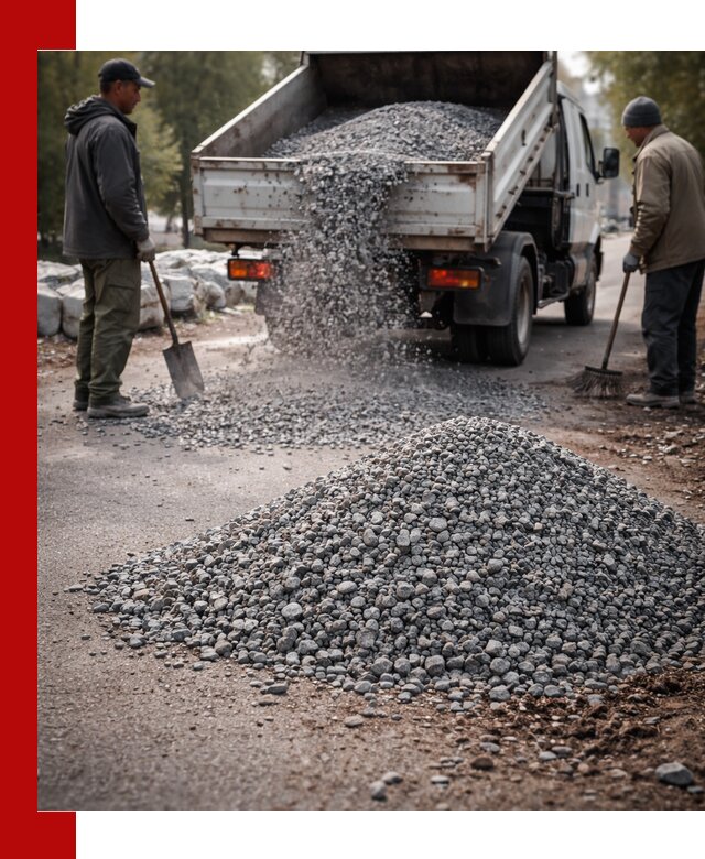 Гранитная крошка для посыпки дорог и тротуаров в Владивостоке