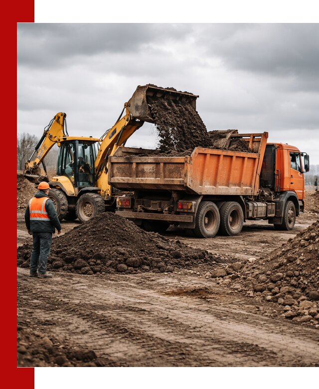 Вывоз грунта и строительного мусора в Владивостоке грузовыми самосвалами